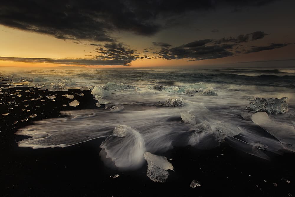 Icy Twilight Beach by swapnil deshpande — canvas wall art