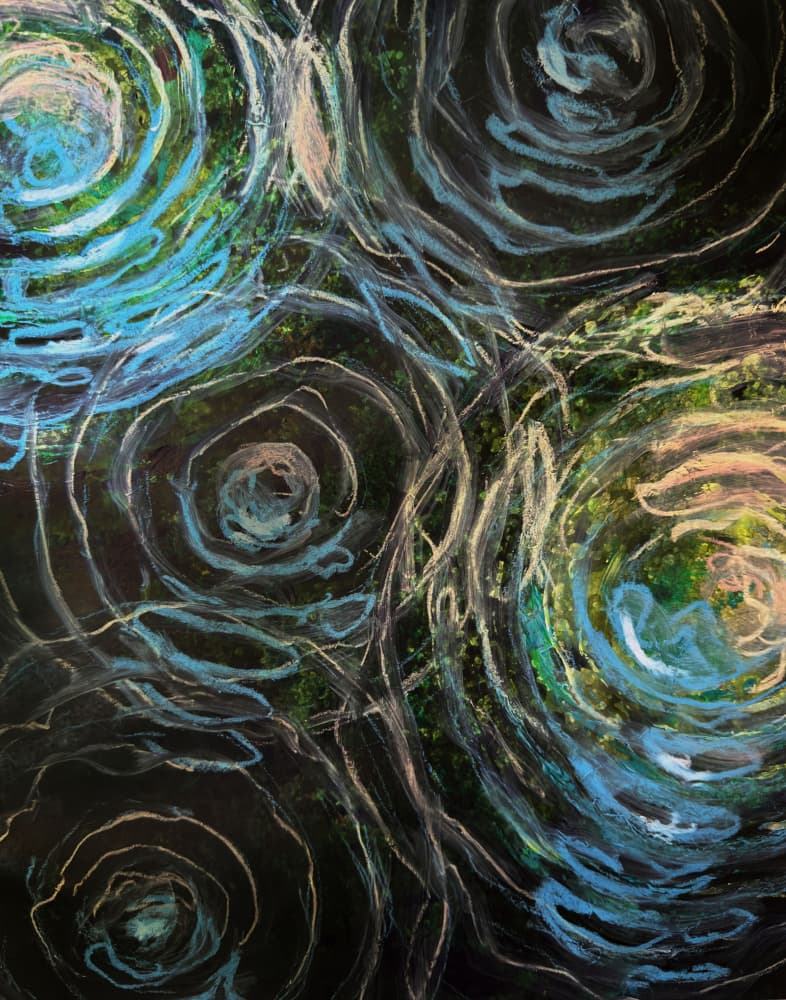 Fluid Cosmic Swirls by Renee Machan Cottagecore Artist — canvas wall art