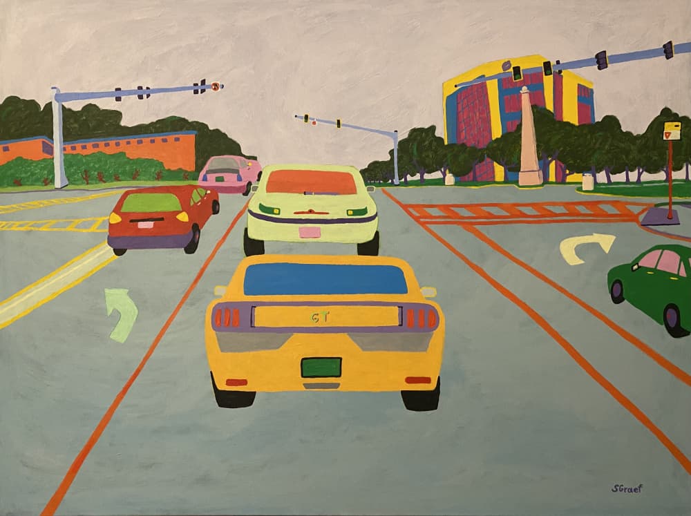 Behind the Mustang by Sue Graef — canvas wall art