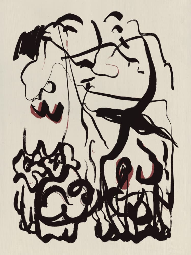 Abstract Red Forms by Little Dean — canvas wall art