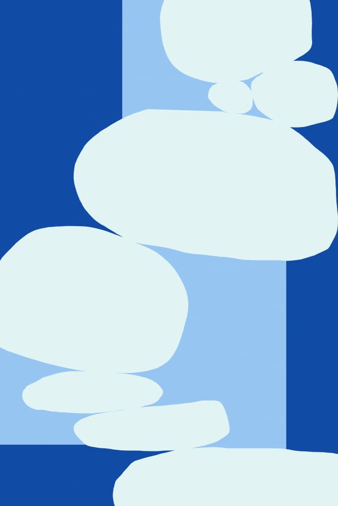 Abstract Blue Balance by Treechild — canvas wall art