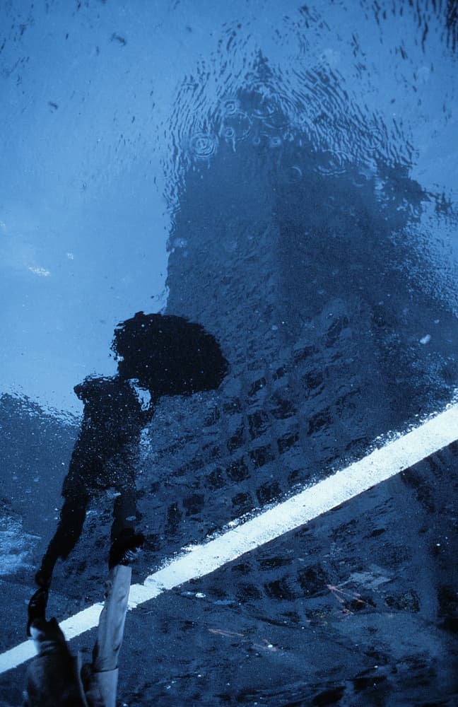 Blue Rainy Street Reflection by Dieter Matthes — canvas wall art