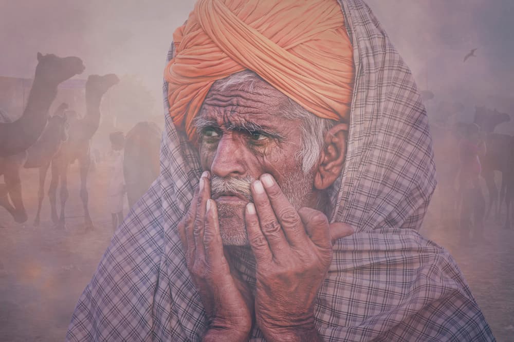 Contemplative Desert Man by Svetlin Yosifov — canvas wall art