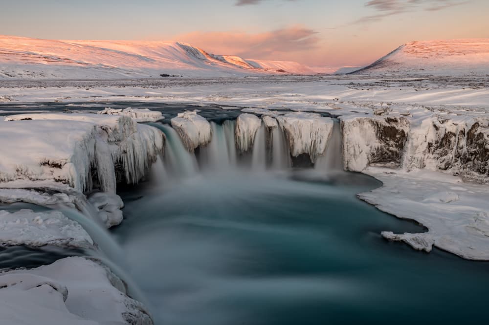 Icy Winter Waterfall by Dorit Berkovits — canvas wall art