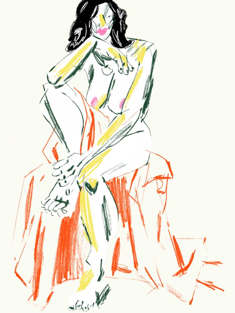 Confident Seated Nude by Francesco Gulina — canvas wall art
