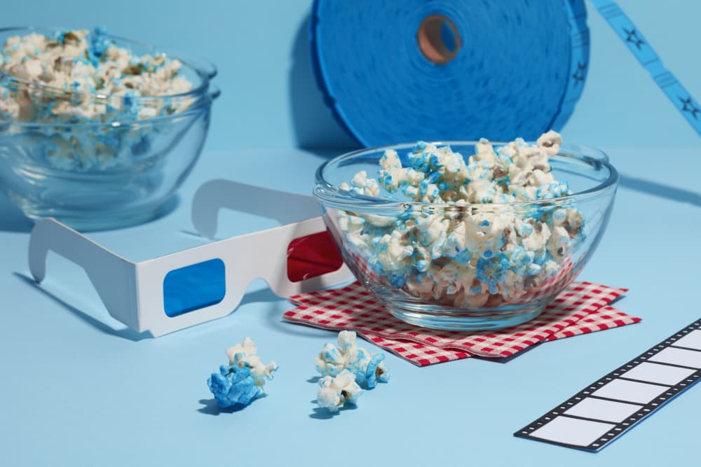 Movie Night Popcorn Glasses by Julia Ramiro — canvas wall art