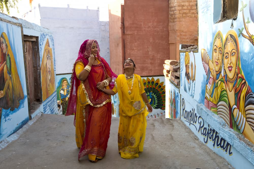 Joyful Rajasthan Alley by SAMIR KUMAR SAMANTA — canvas wall art
