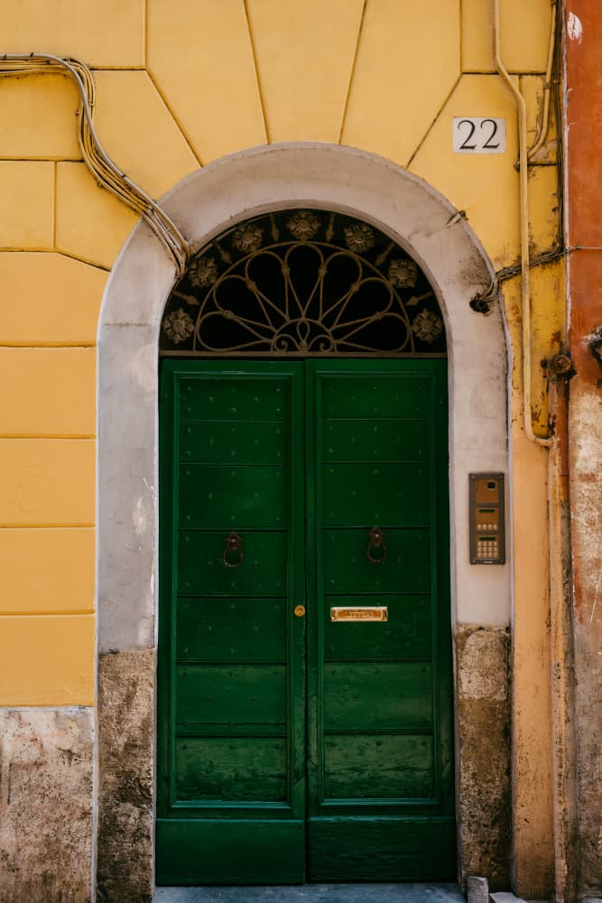 Vibrant Green Doorway by Bethany Young — canvas wall art