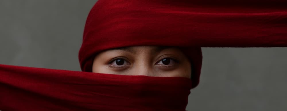 Captivating Red Gaze by Maryam Zahirimehr — canvas wall art