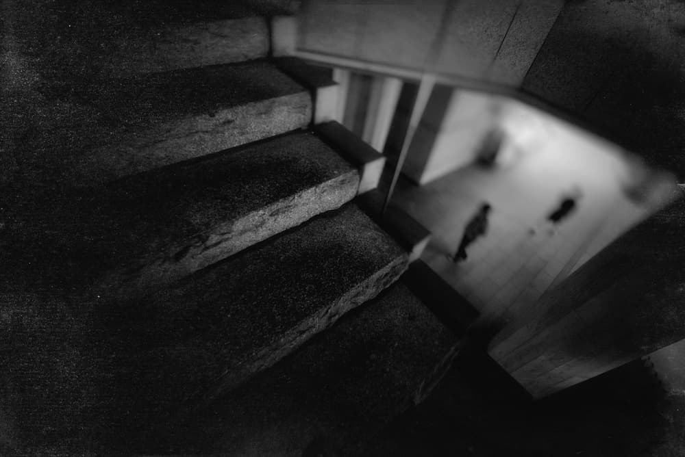 Dark Steps Blurred Figures by Teruhiko Tsuchida — canvas wall art