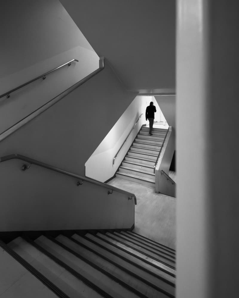 Stairway Silhouette by Yasuhiro Takachi — canvas wall art