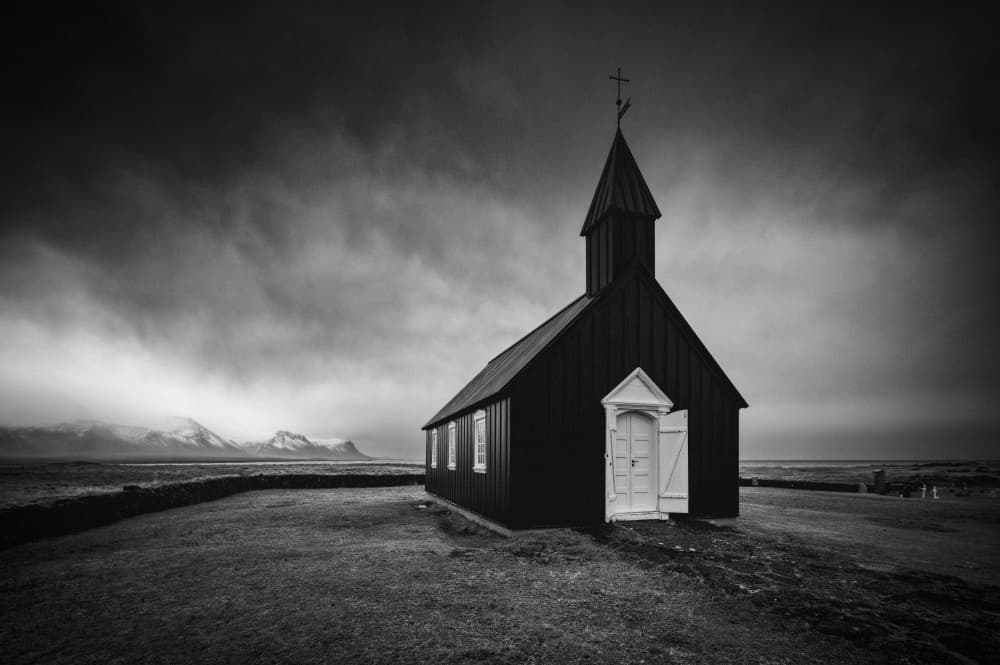 Black Church Under Stormy Sky by Milan Uhrin  AFIAP AZSF — canvas wall art