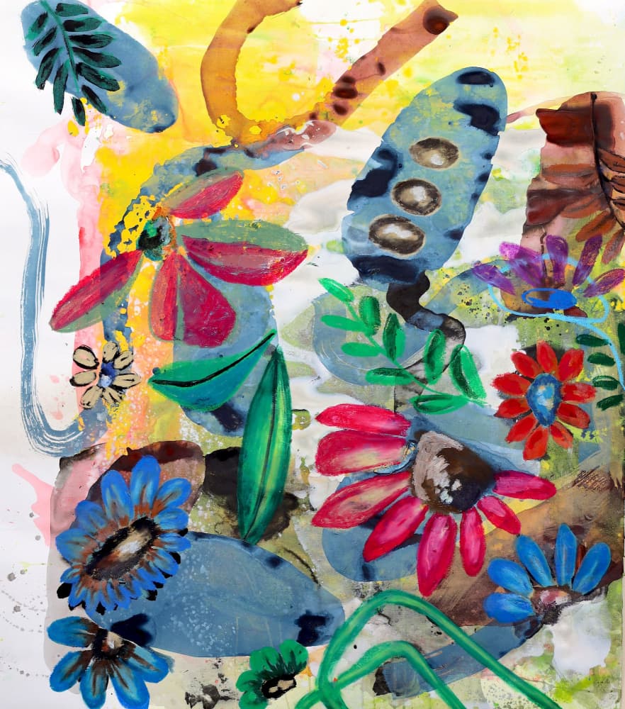 Vibrant Abstract Blooms by POOVI ART — canvas wall art