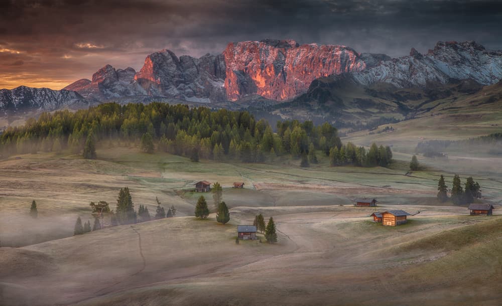 Golden Dolomites Sunrise by Peter Svoboda MQEP — canvas wall art