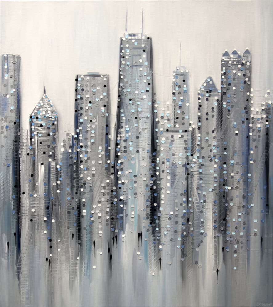 Sparkling Cityscape by Ekaterina Ermilkina — canvas wall art