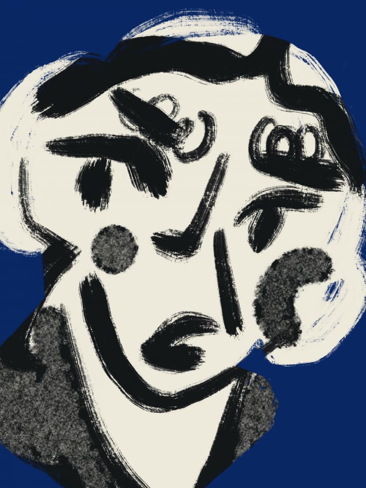 Bold Abstract Face by Little Dean — canvas wall art
