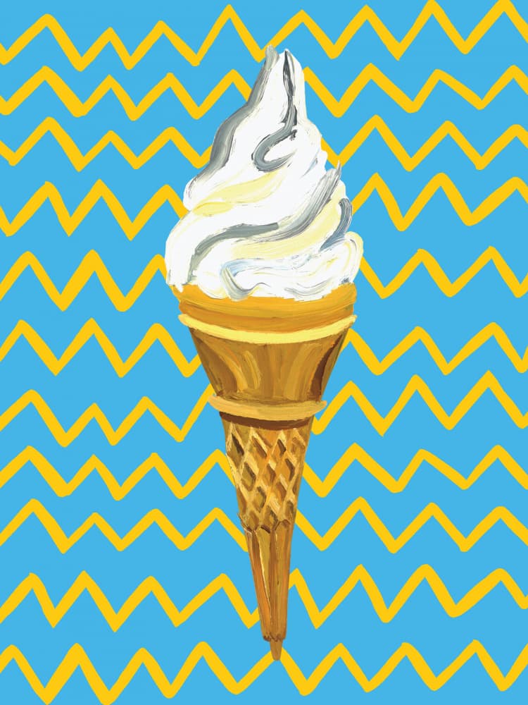 Vibrant Ice Cream Cone by Alice Straker — canvas wall art