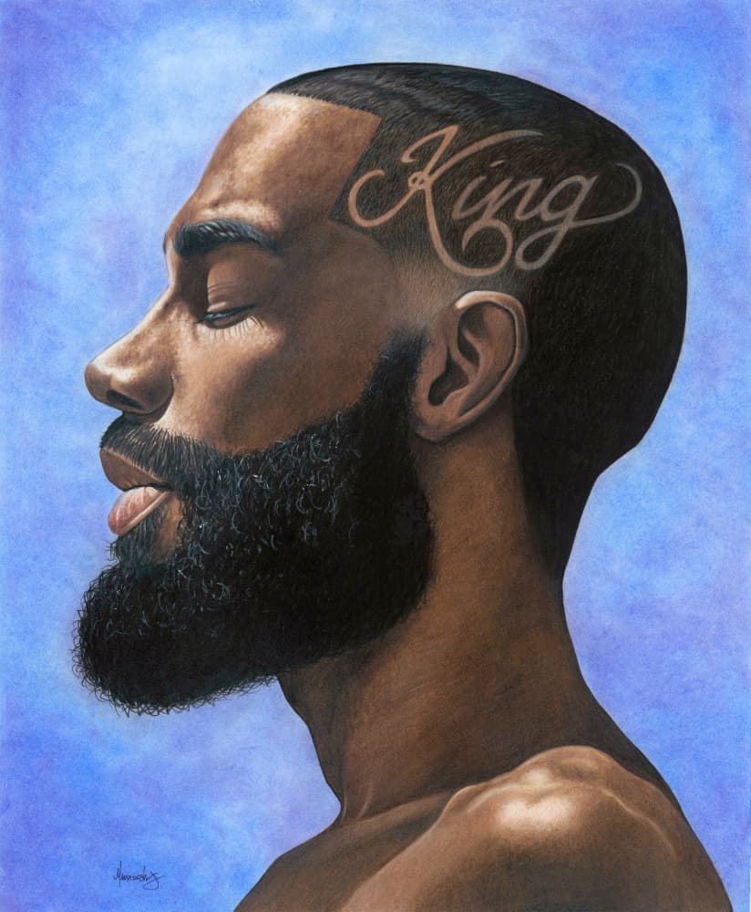 Bearded King Profile by Manasseh Johnson Sr. — canvas wall art