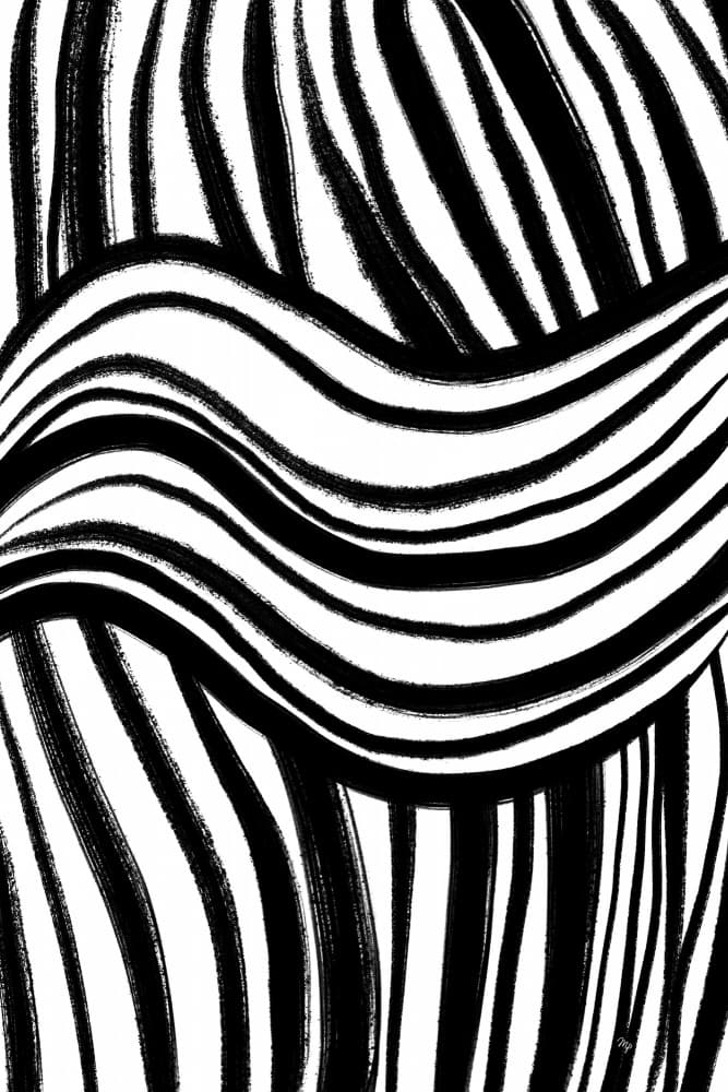 Abstract Wavy Lines by Martina — canvas wall art