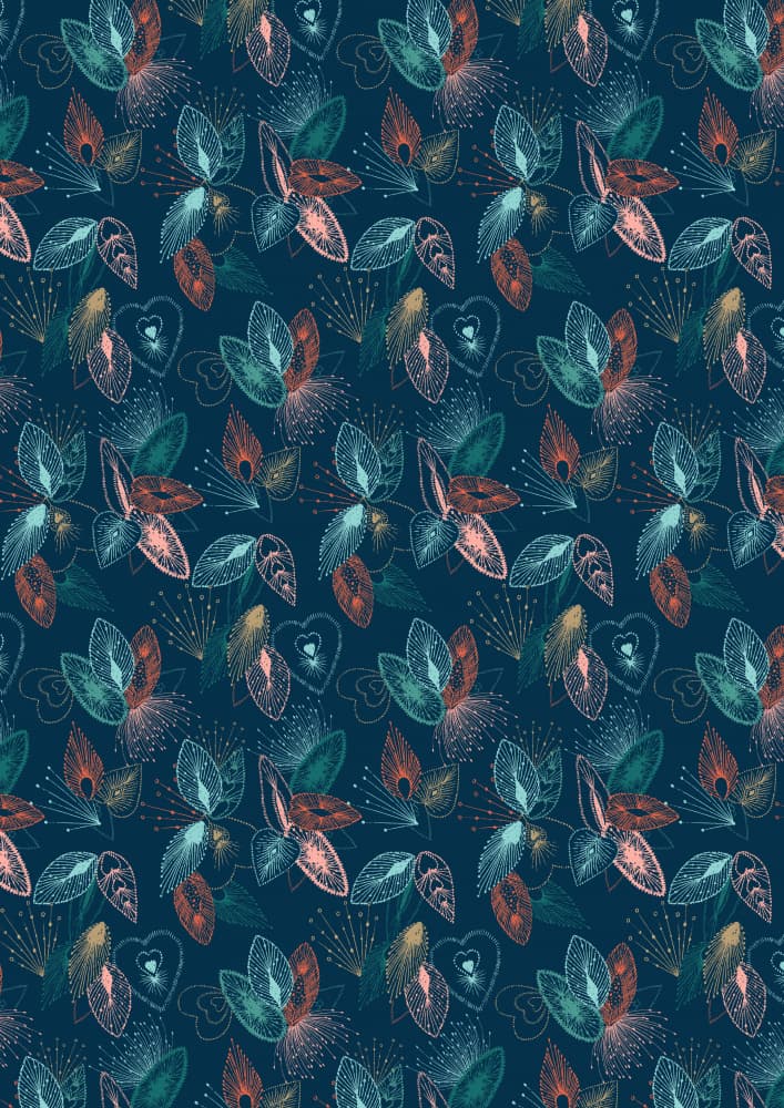 Vibrant Botanical Pattern by Julie Lesouef — canvas wall art