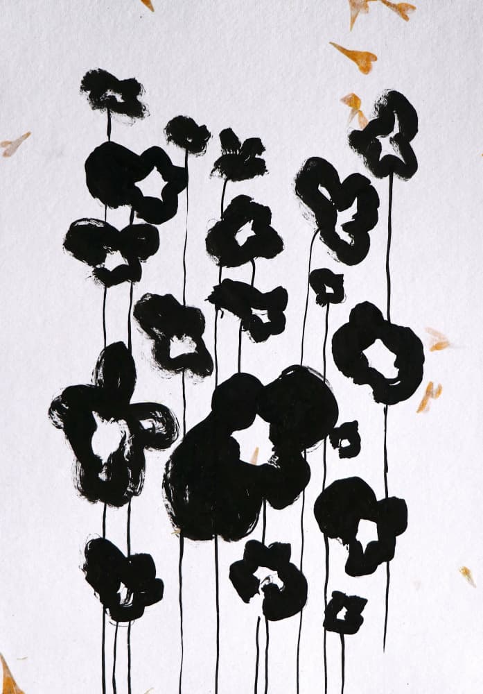 Minimalist Black Flowers by Santhosh ch — canvas wall art