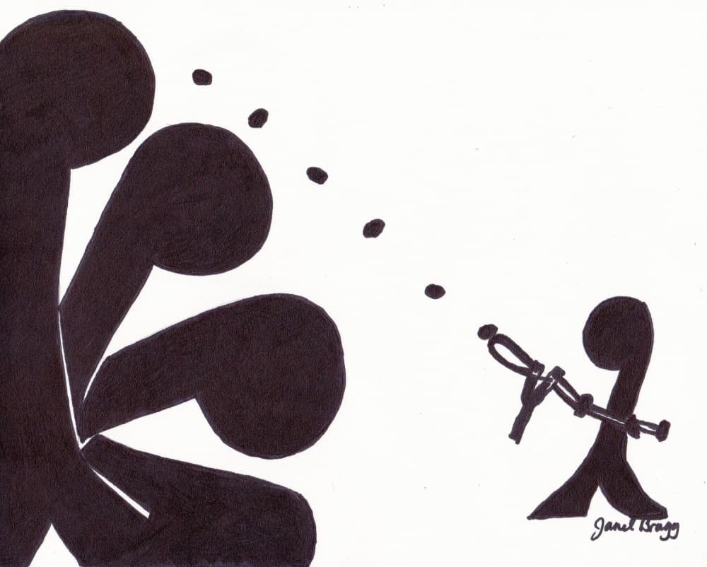 Musical Notes Battle by Janel Bragg — canvas wall art