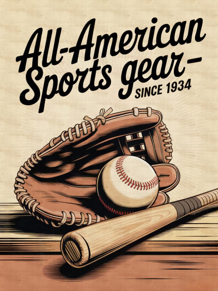 Vintage Baseball Gear by Andreas Magnusson — canvas wall art