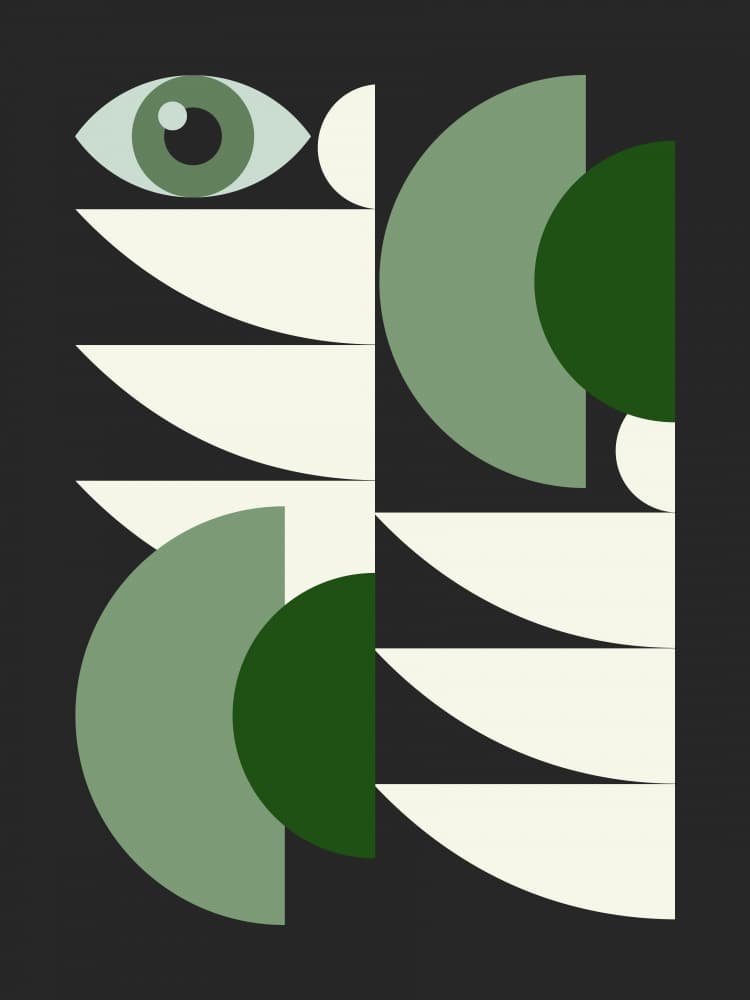 Geometric Green Eye by Little Dean — canvas wall art