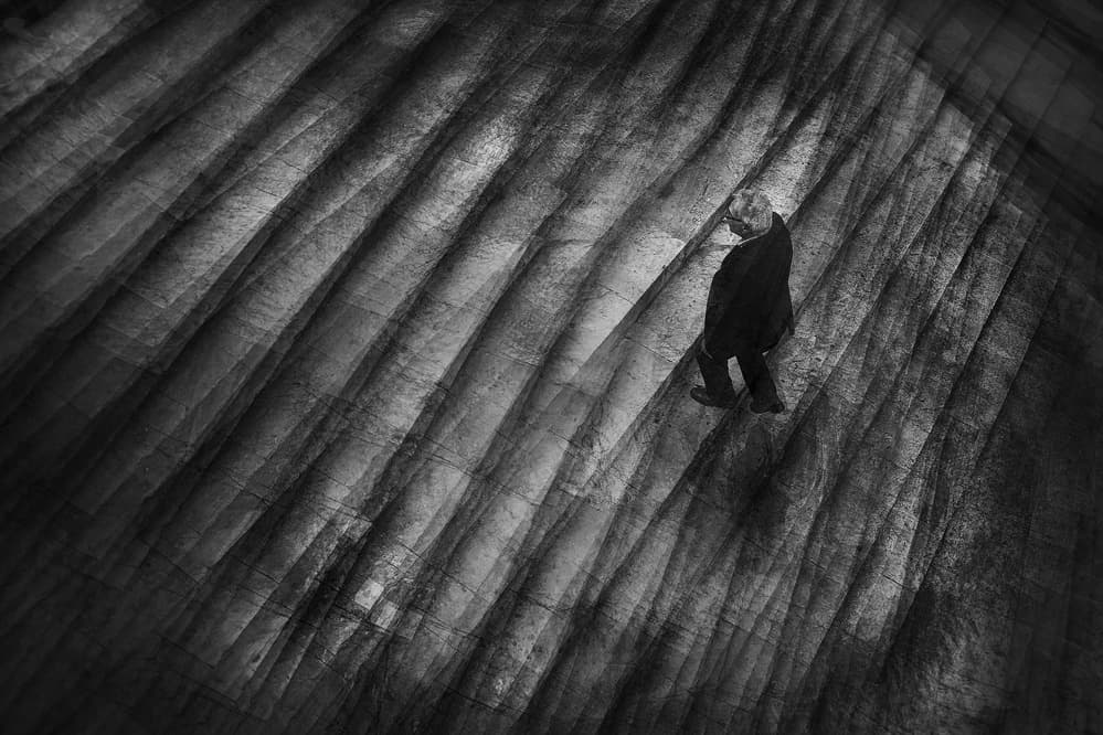 Solitary Man Steps by Damijan Sedevcic — canvas wall art