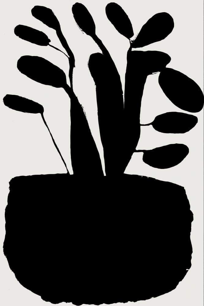 Black Botanical Silhouette by cartissi — canvas wall art