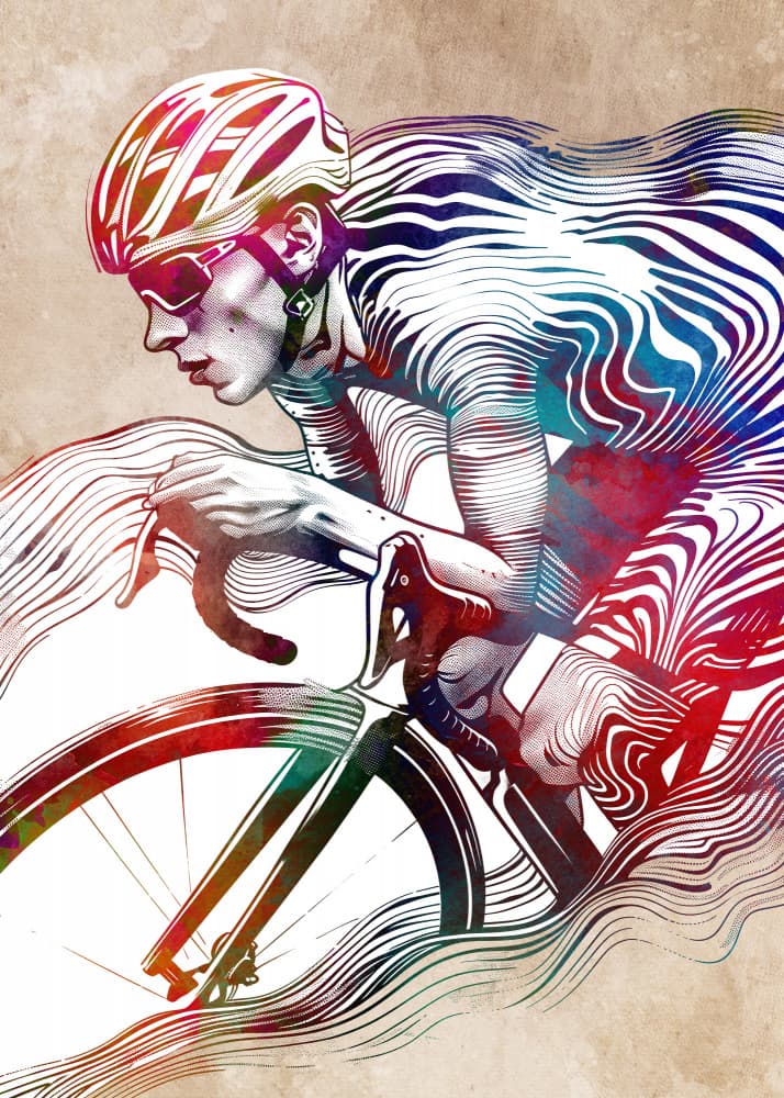 Dynamic Cyclist Motion by Justyna Jaszke — canvas wall art