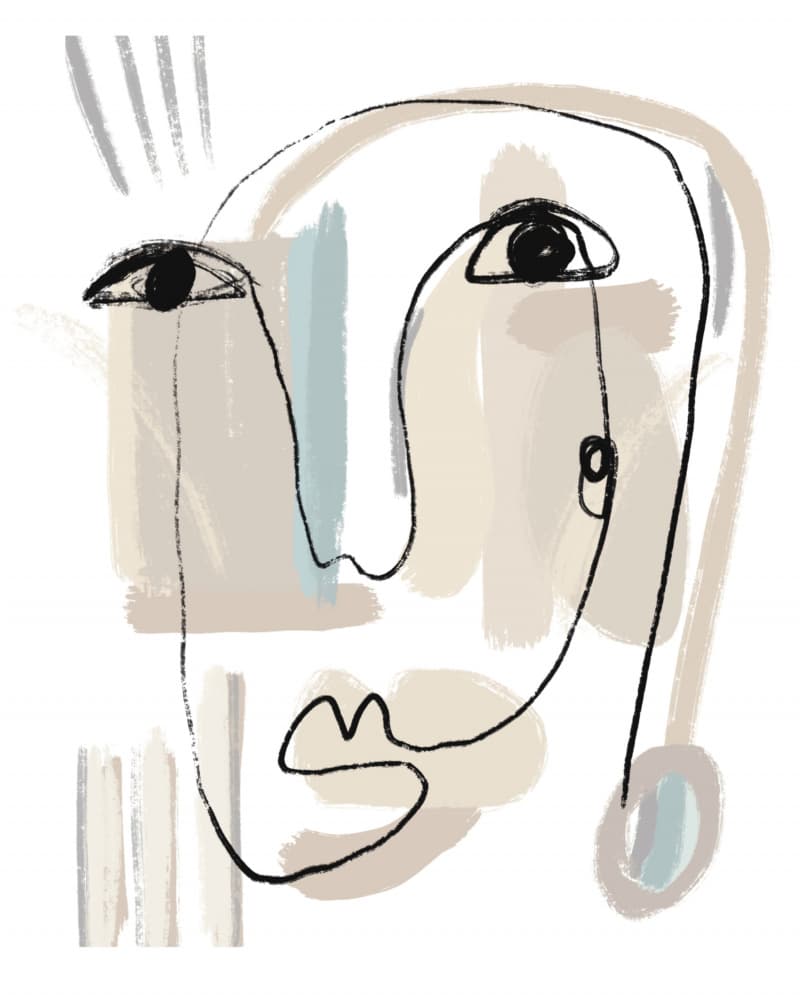Modern Line Portrait by GIovanna Gil Alves — canvas wall art