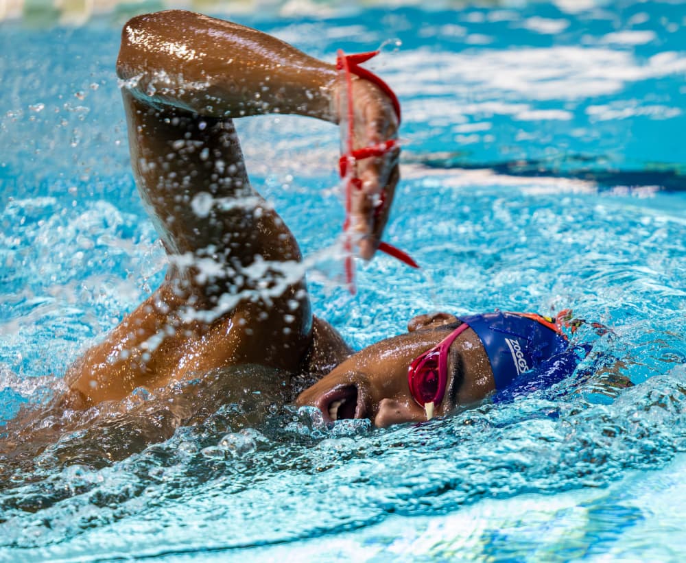Dynamic Swim Stroke by hussain alqattan — canvas wall art