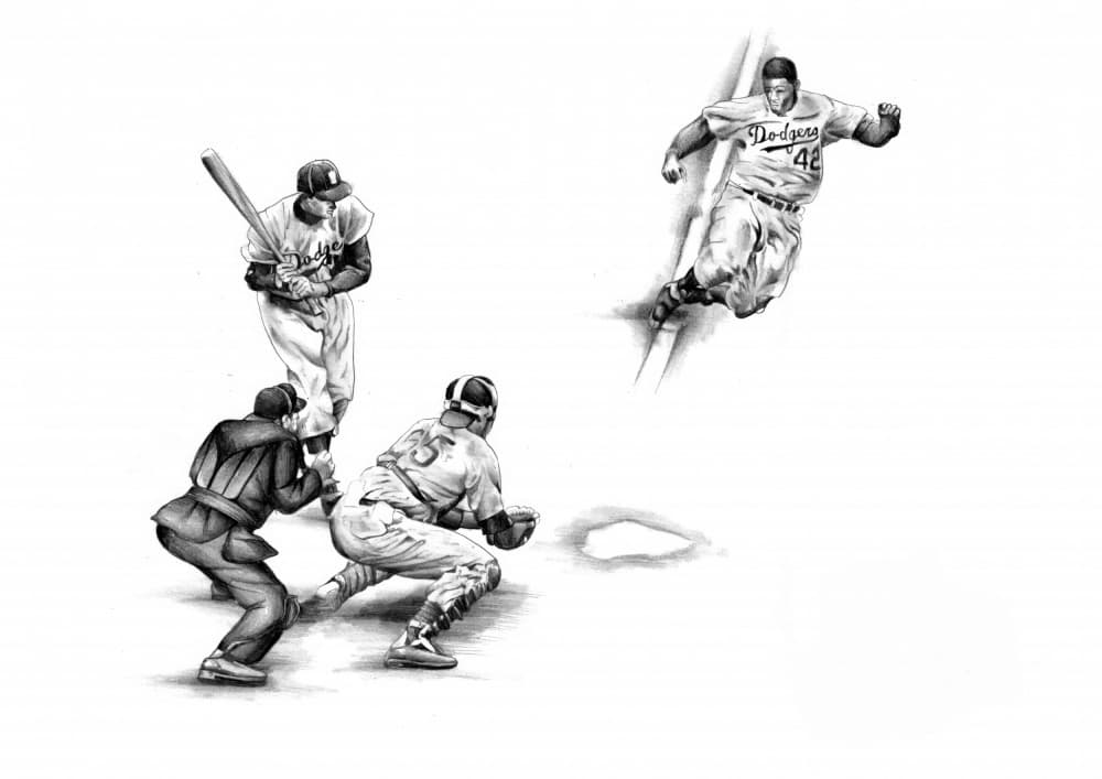 Vintage Baseball Play by Kulik — canvas wall art