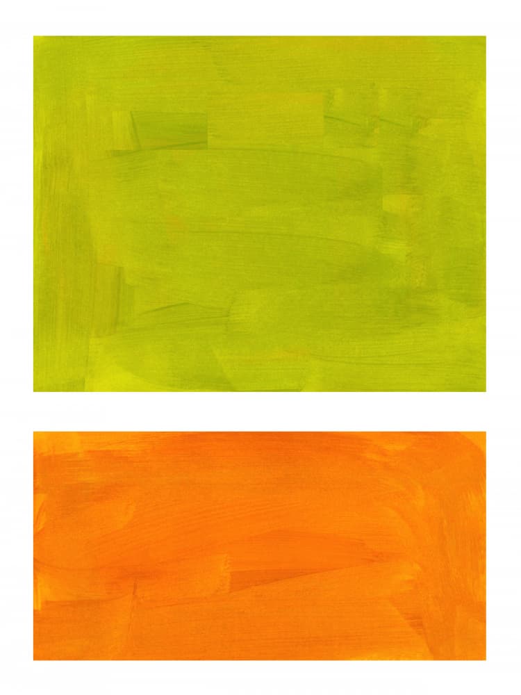 Vibrant Green Orange Blocks by Ejaaz Haniff — canvas wall art
