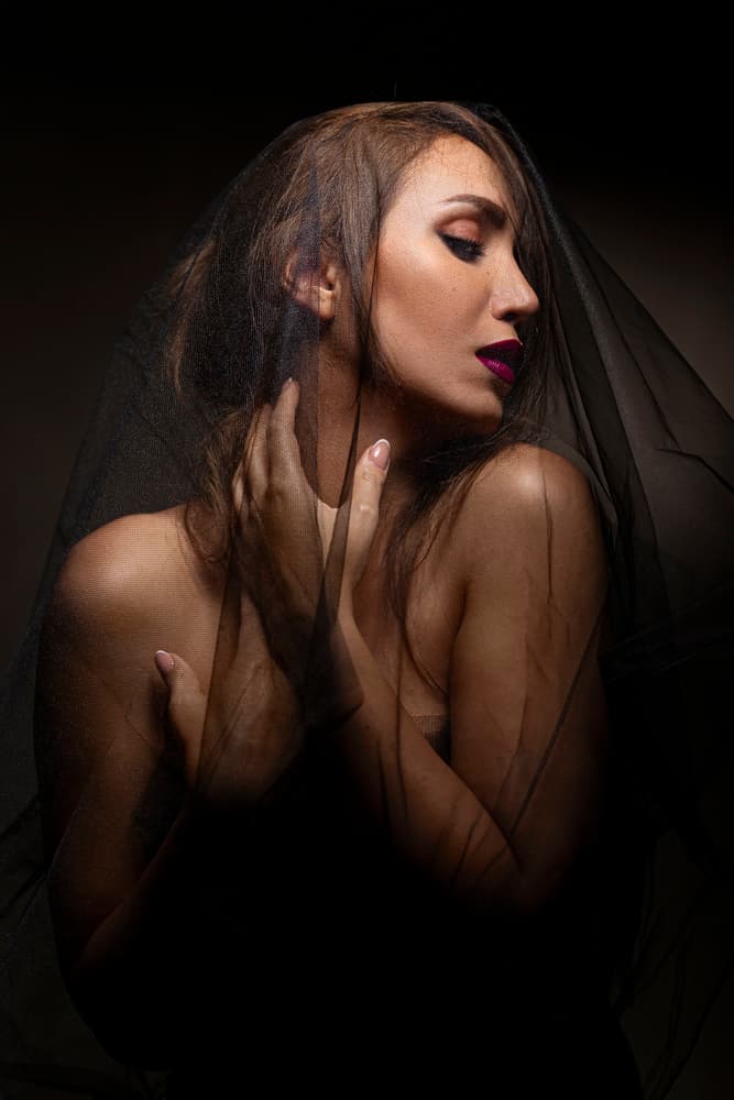 Dark Veiled Beauty by Sepideh Niksefat — canvas wall art