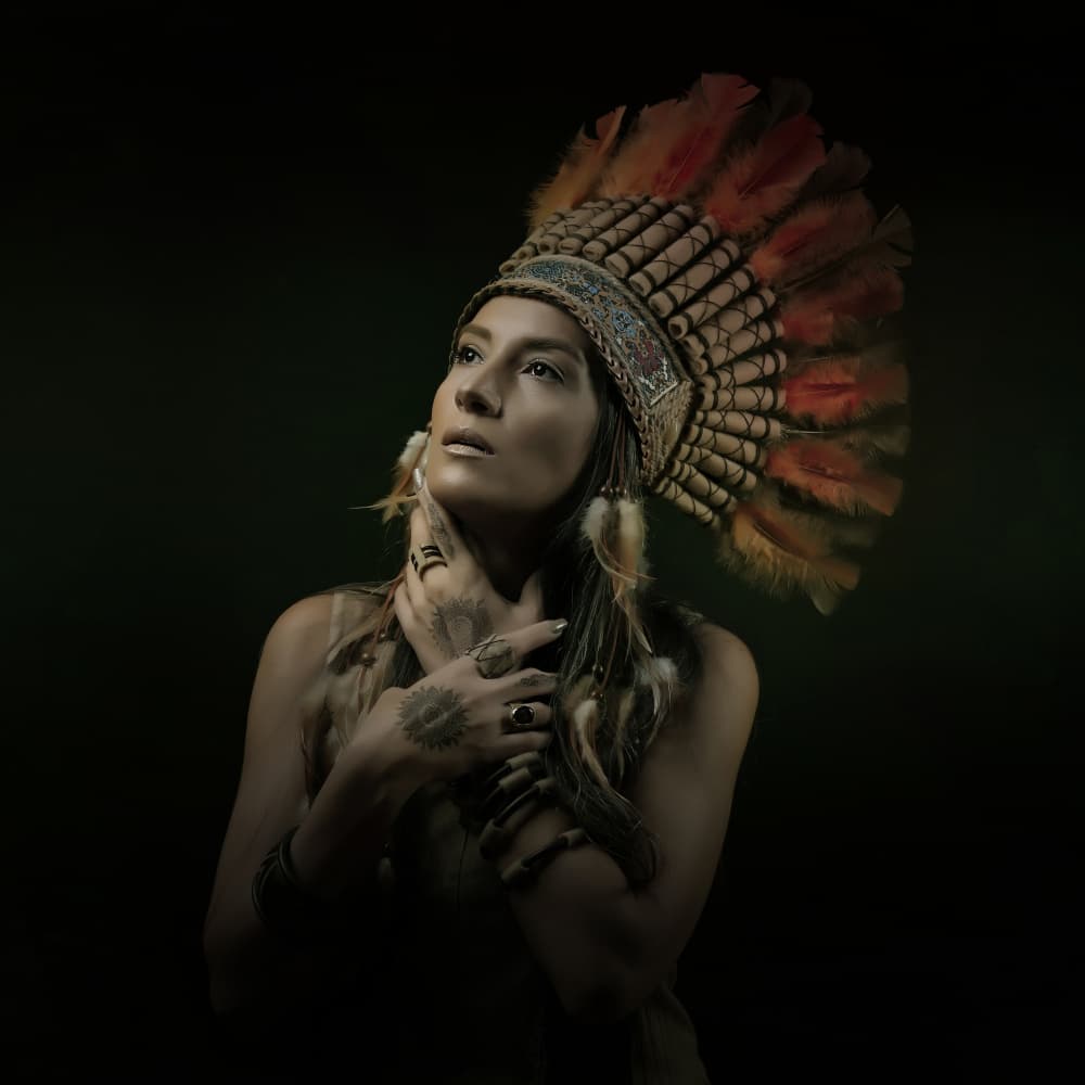 Native Spirit Woman by Moein Hasheminasab — canvas wall art
