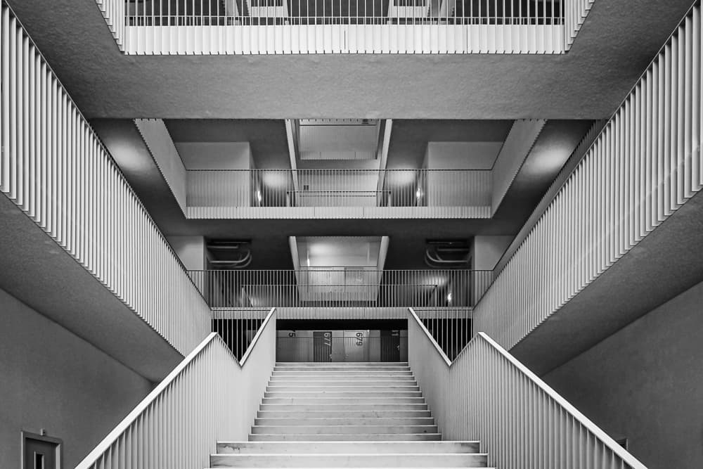 Grand Modern Stairwell by Henk van Maastricht — canvas wall art