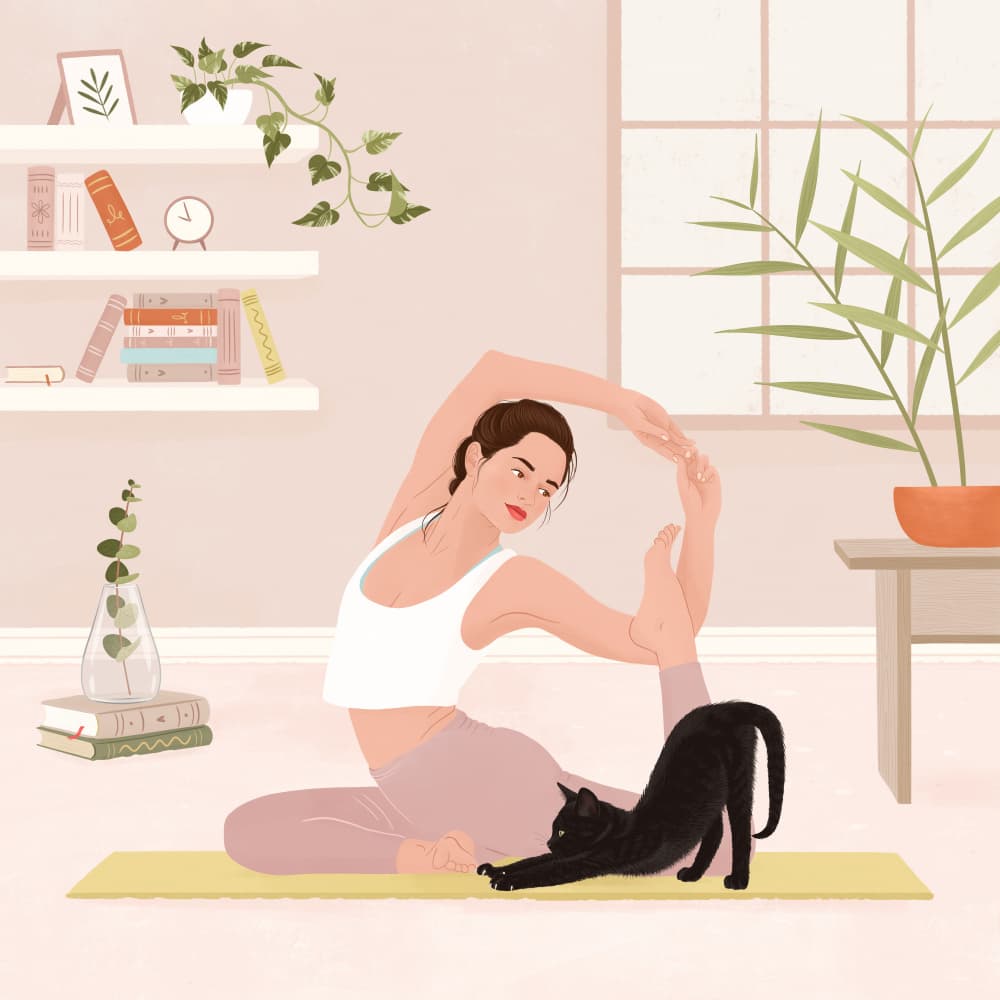 Peaceful Home Yoga by Petra Holíková — canvas wall art
