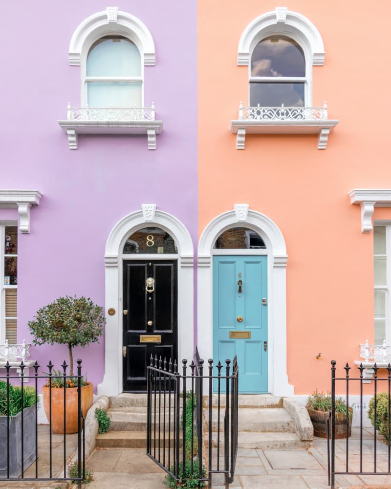 Colorful City Homes by Gabor Estefan — canvas wall art