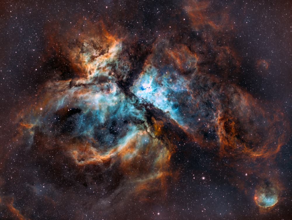 Vibrant Cosmic Nebula by TaranSohal — canvas wall art