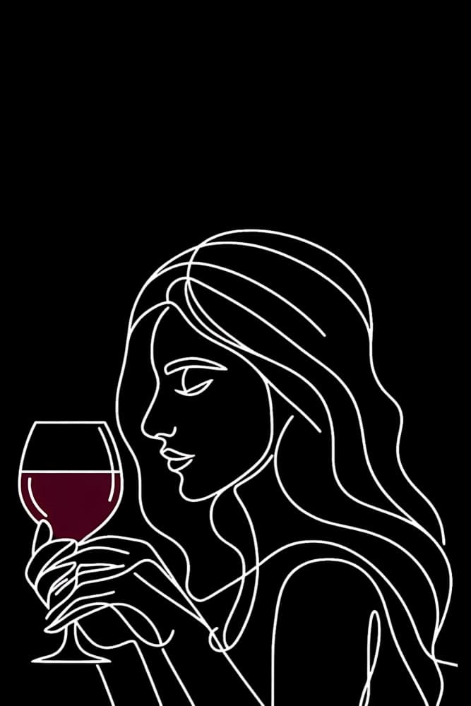 Elegant Woman With Wine by Tonya van Schalkwyk — canvas wall art