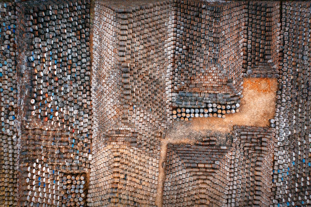 Stacked Wood Wall by Adrian Popan — canvas wall art