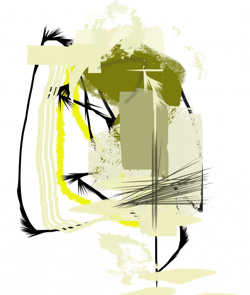 Dynamic Green Abstraction by Pelin Atilla — canvas wall art