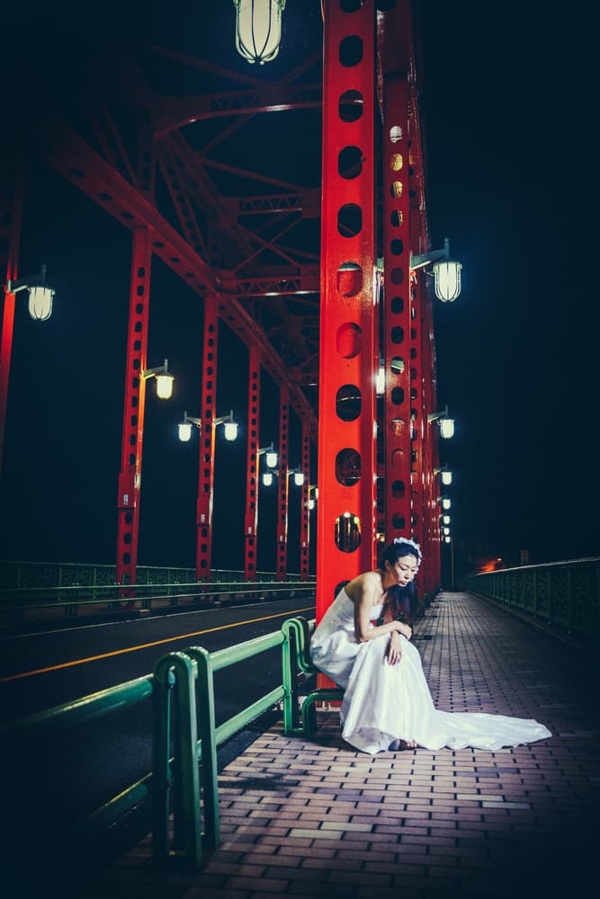 Bride On Night Bridge by Daisuke Kiyota — canvas wall art