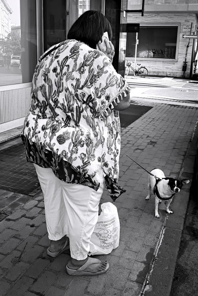 Street Call With Dog by Francesco Del Santo — canvas wall art