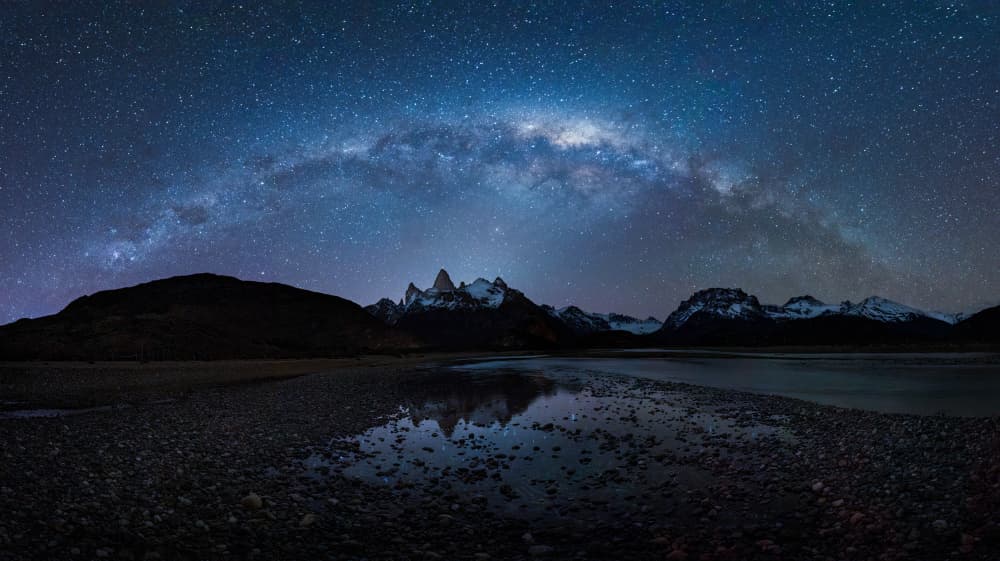 Milky Way Mountain Reflection by Rong Wei — canvas wall art