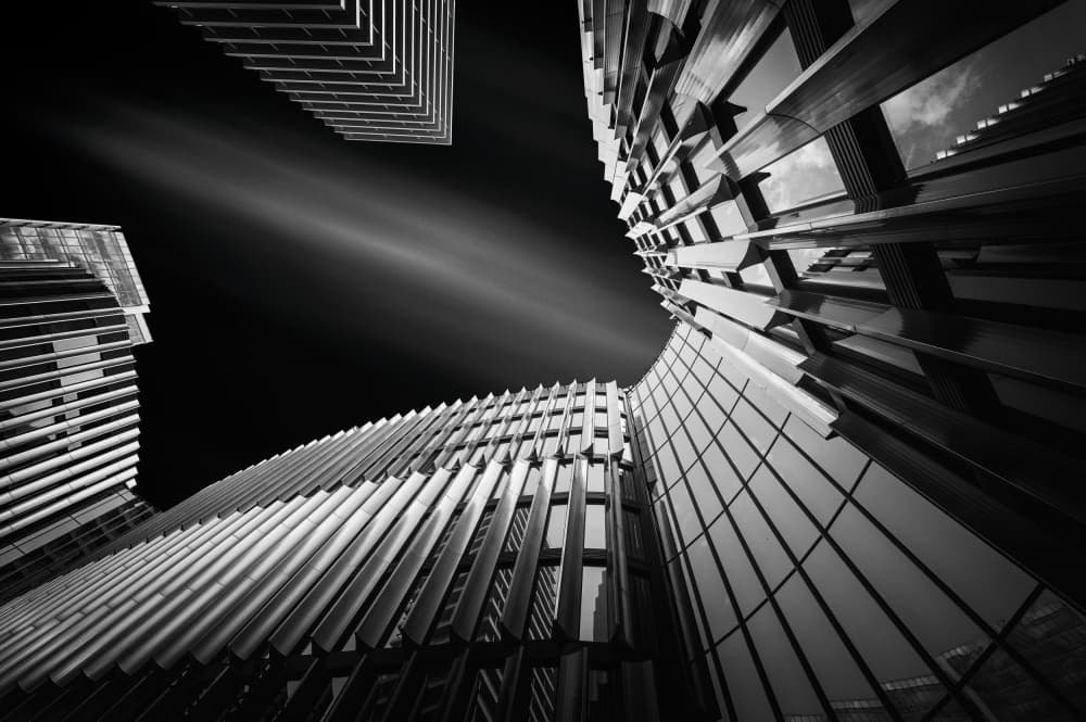 Upward Urban Geometry by Karol Važan — canvas wall art