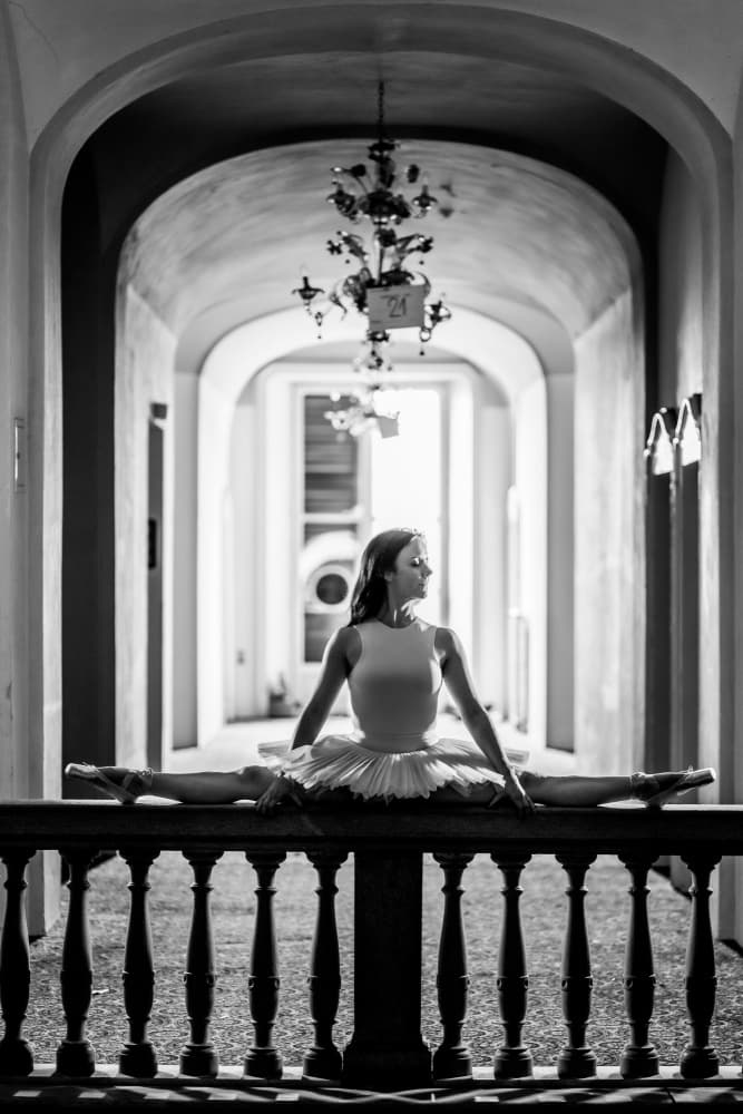 Elegant Ballerina Split by James Graf — canvas wall art