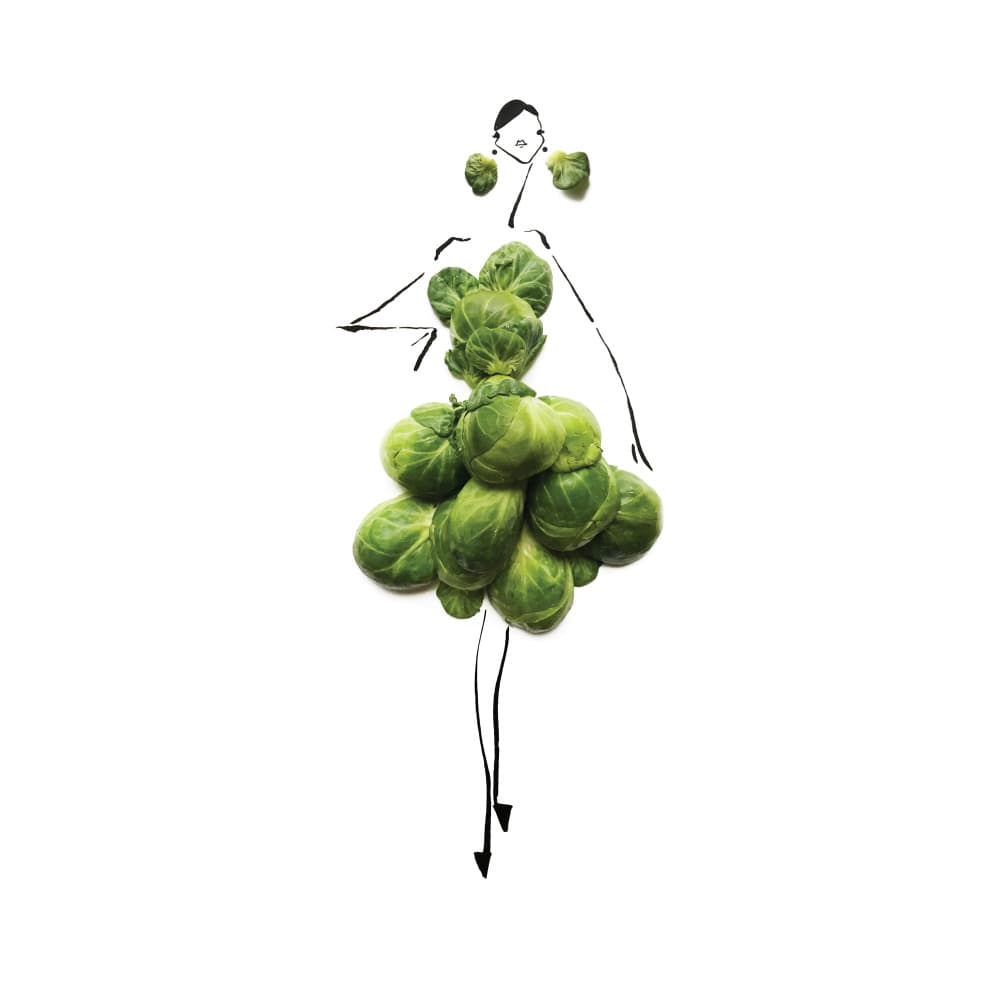 Brussels Sprout Fashion by Gretchen Roehrs — canvas wall art